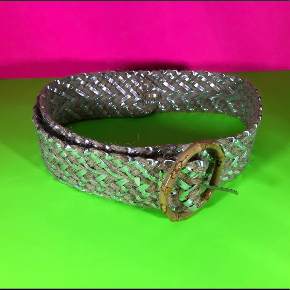 Metallic Silver Braided Vintage Deadstock Belt